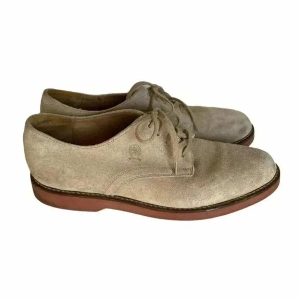 Tommy Hilfiger men’s 11M tan suede Oxford shoes‎
